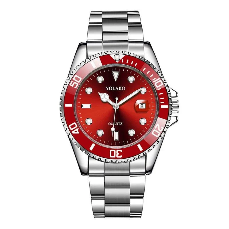Multifunctional Fashion Quartz Watch For Men Alloy Case Round Dial Steel Band - Image 4