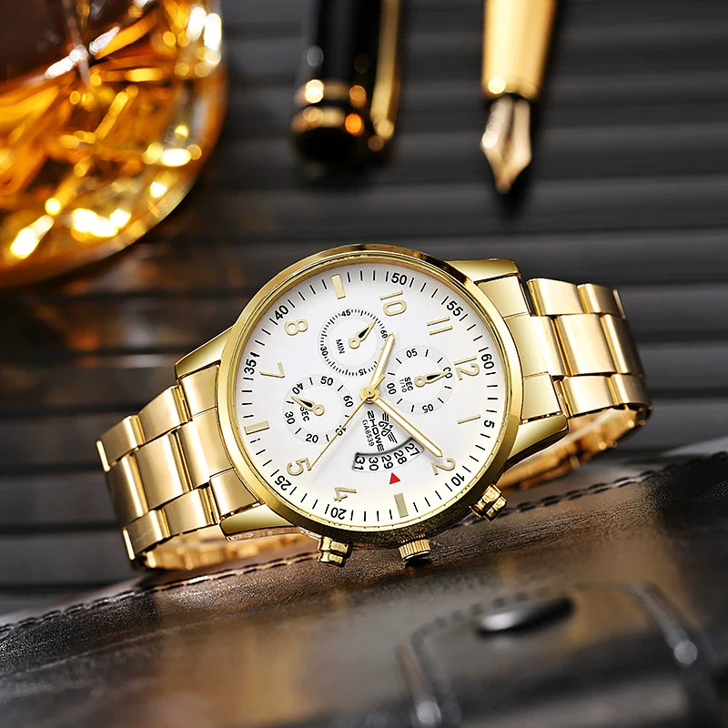Multifunctional Quartz Movement Casual Men's Watch Alloy Case Ordinary Glass Mirror - Image 11