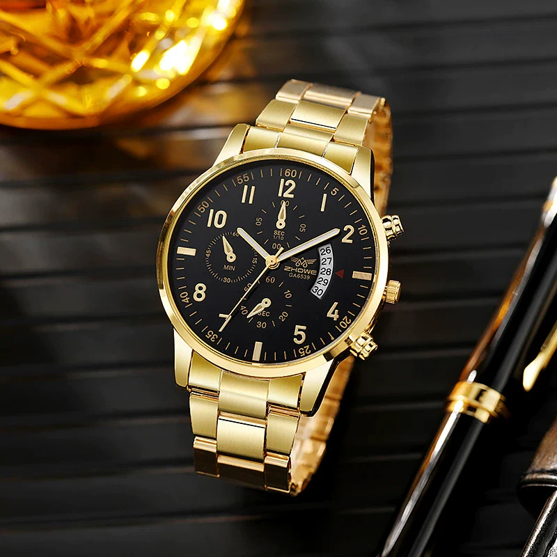 Multifunctional Quartz Movement Casual Men's Watch Alloy Case Ordinary Glass Mirror - Image 4