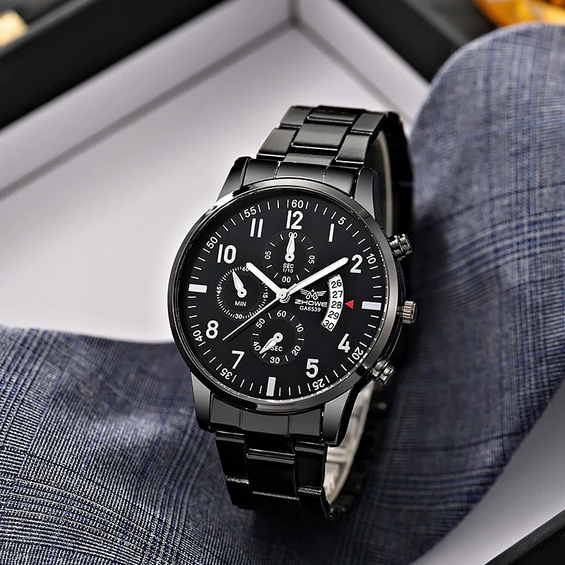 Multifunctional Quartz Movement Casual Men's Watch Alloy Case Ordinary Glass Mirror - Image 8