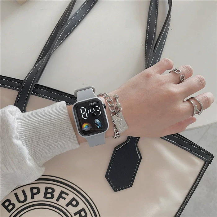 Multifunctional Sports Luminous Led Disposable Electronic Watch Plastic Case And Strap Rectangular Dial Minimalist And Sporty Style For Students - Image 10