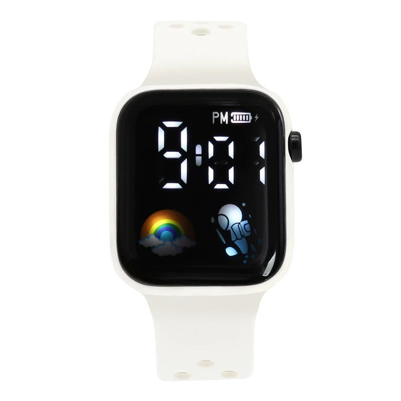 Multifunctional Sports Luminous Led Disposable Electronic Watch Plastic Case And Strap Rectangular Dial Minimalist And Sporty Style For Students - Image 5