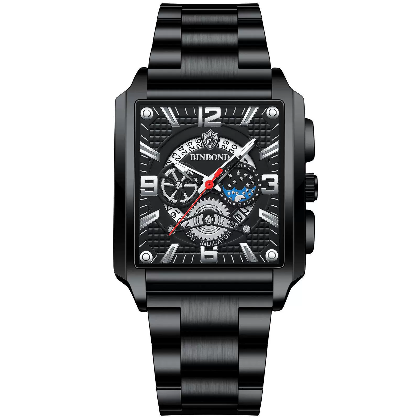 Multifunctional Sports Watch Metal Stainless Steel Round Waterproof Luminous - Image 7