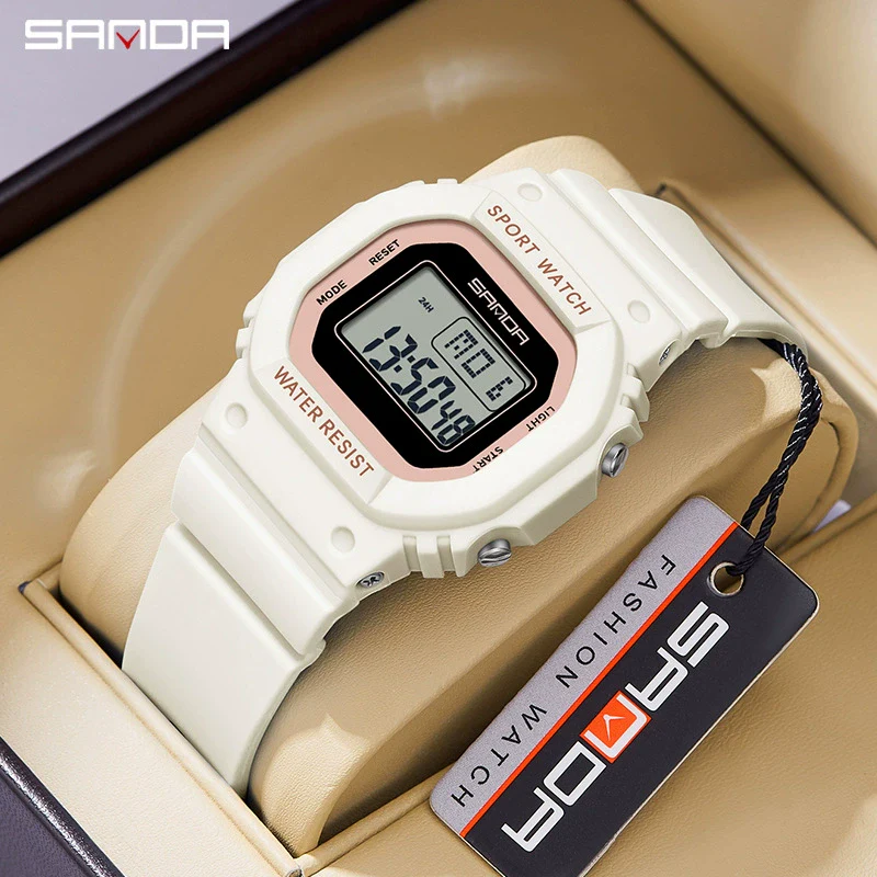 Multifunctional Square Student Watch Tpu Strap Abs Case Acrylic Mirror Waterproof Luminous Casual Sports Fashion Style - Image 2