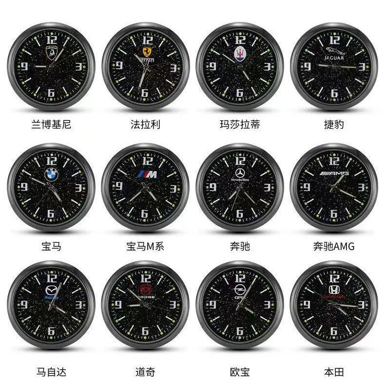 Multifunctional Starry Sky Alloy Car Dashboard Luminous Quartz Clock - Image 2