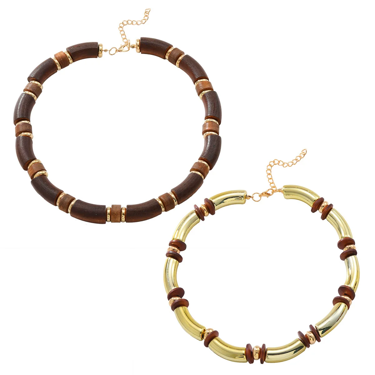 Multilayer Alloy Necklace And Bracelet Set For Women Fashion Style With Electroplating Geometric Design - Image 4