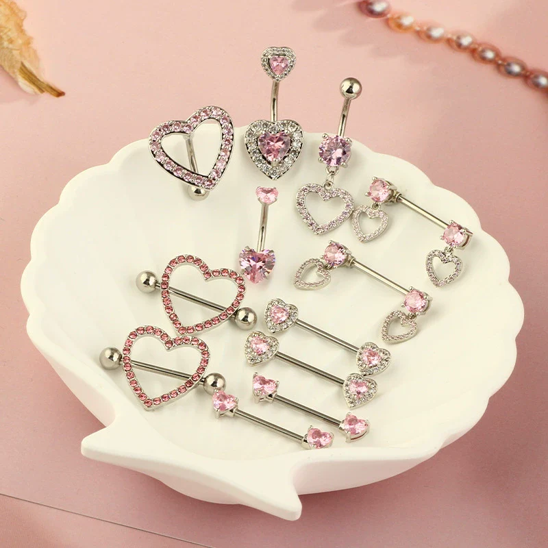 Nail Ring Heartshaped Zircon Stainless Steel Geometric Electroplating Style - Image 2