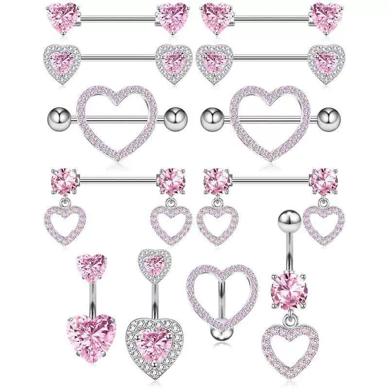 Nail Ring Heartshaped Zircon Stainless Steel Geometric Electroplating Style - Image 5