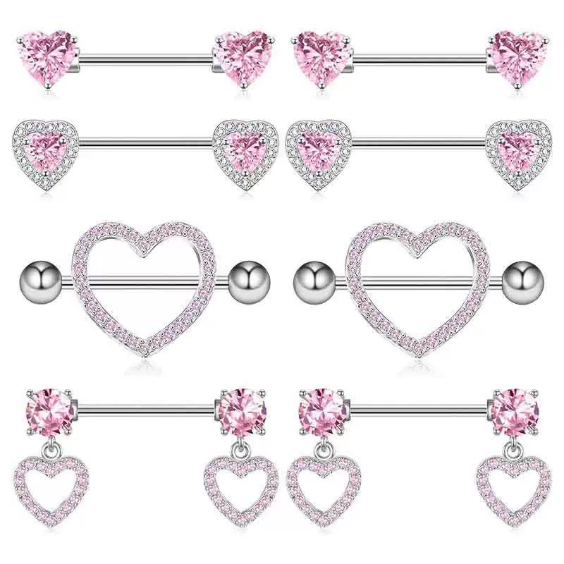 Nail Ring Heartshaped Zircon Stainless Steel Geometric Electroplating Style - Image 6