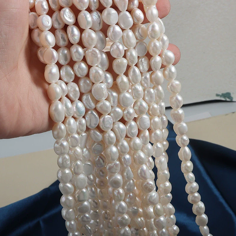 Naked Freshwater Pearls Light Baroque Style Straight Hole - Image 2