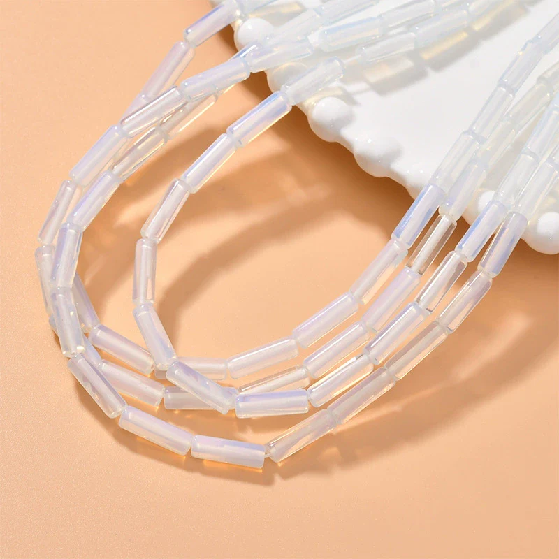 Natural Crystal Stone And Synthetic Stone Cylindrical Loose Beads For Jewelry Accessories - Image 4