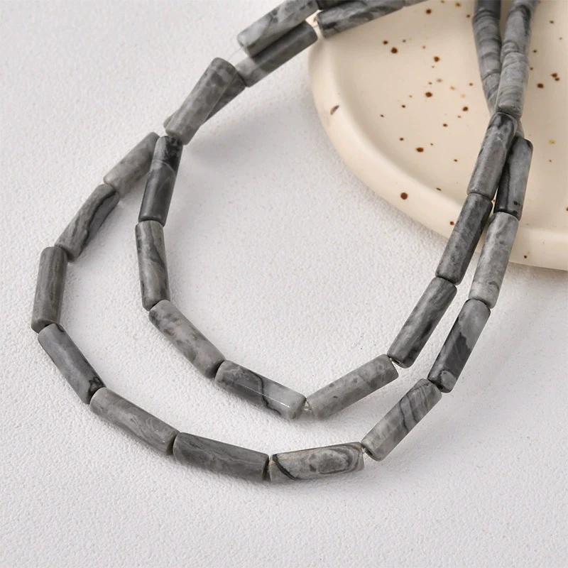 Natural Crystal Stone And Synthetic Stone Cylindrical Loose Beads For Jewelry Accessories - Image 41