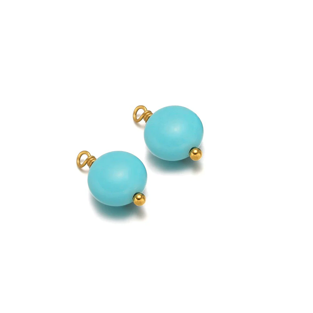 Natural Stone Stainless Steel Round Pendant Electroplated Diy Jewelry Bracelet Necklace Accessories - Image 12