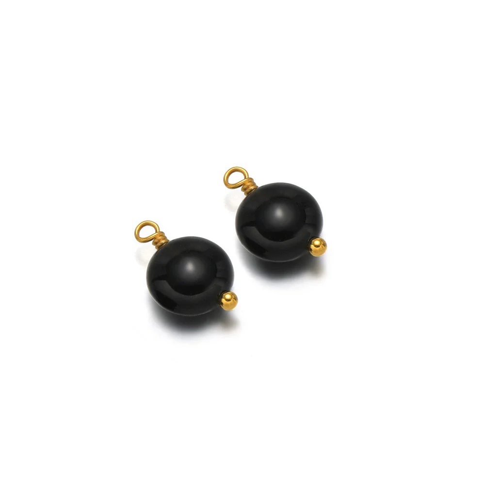 Natural Stone Stainless Steel Round Pendant Electroplated Diy Jewelry Bracelet Necklace Accessories - Image 6