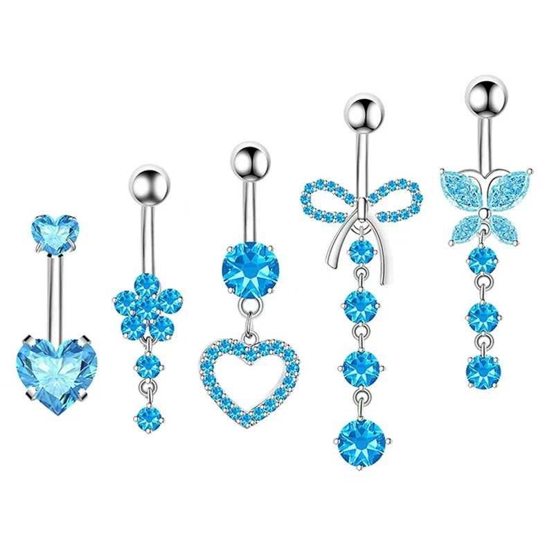 Navel Buckle Piercing Navel Nail Stainless Steel Copper With New Zircon Geometric Hip Hop Style Electroplated - Image 13