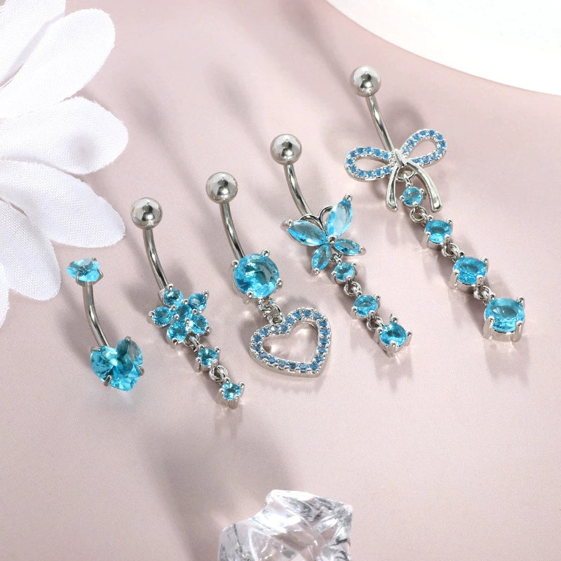 Navel Buckle Piercing Navel Nail Stainless Steel Copper With New Zircon Geometric Hip Hop Style Electroplated - Image 4