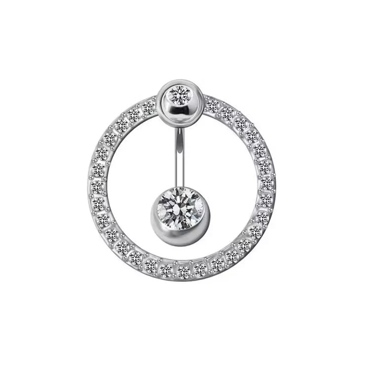 Navel Ring Jewelry Copper Heartshaped With Diamond Design - Image 7
