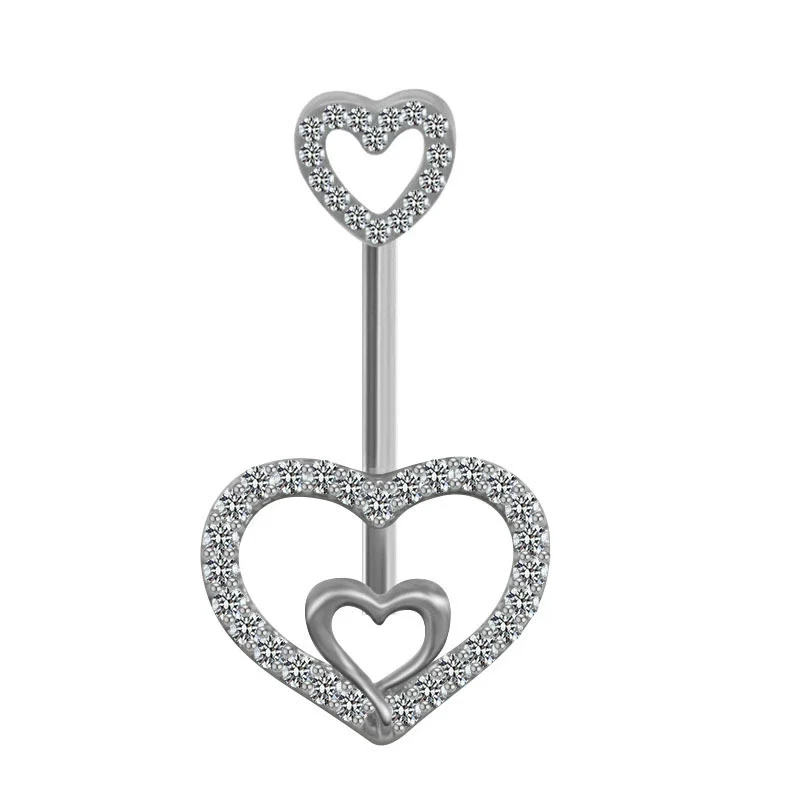 Navel Ring Jewelry Stainless Steel Hollow Heartshaped With Bat And Angel Wings Electroplating Design Unisex Animals Zodiac - Image 10