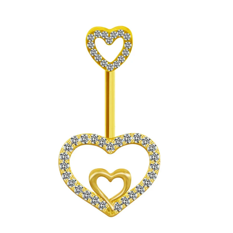 Navel Ring Jewelry Stainless Steel Hollow Heartshaped With Bat And Angel Wings Electroplating Design Unisex Animals Zodiac - Image 11