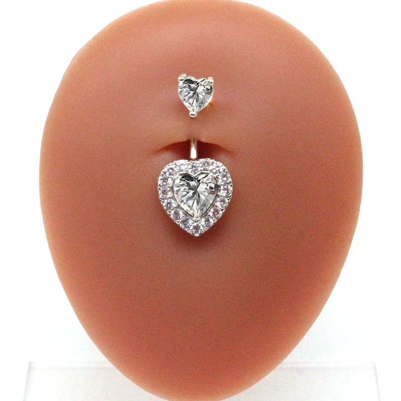 Navel Ring Jewelry Stainless Steel Hollow Heartshaped With Bat And Angel Wings Electroplating Design Unisex Animals Zodiac - Image 2