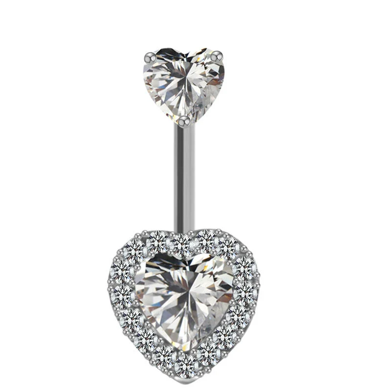 Navel Ring Jewelry Stainless Steel Hollow Heartshaped With Bat And Angel Wings Electroplating Design Unisex Animals Zodiac - Image 5