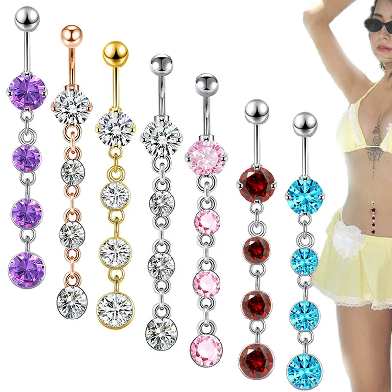 Navel Ring Stainless Steel Heart Shape Electroplating Accessories