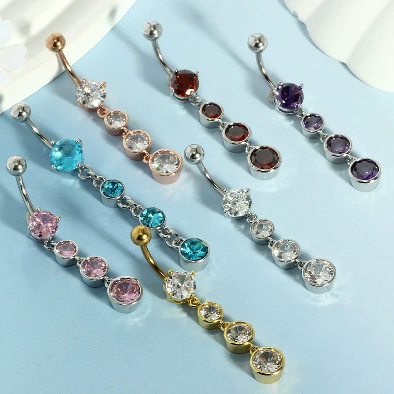 Navel Ring Stainless Steel Heart Shape Electroplating Accessories - Image 2