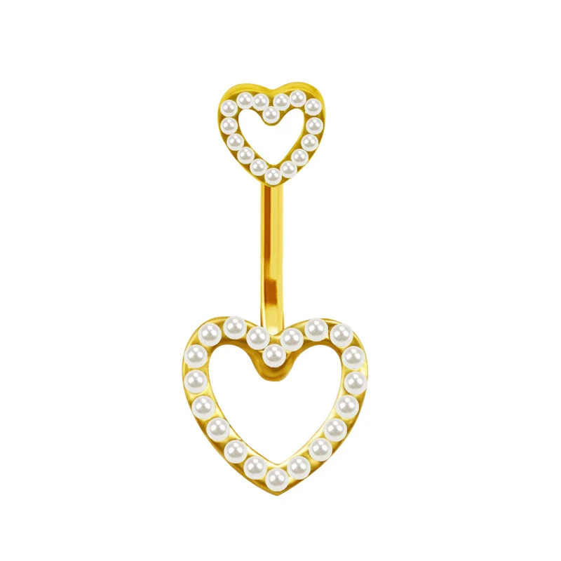 Navel Ring Stainless Steel Heart Shape Electroplating Body Piercing Jewelry - Image 13