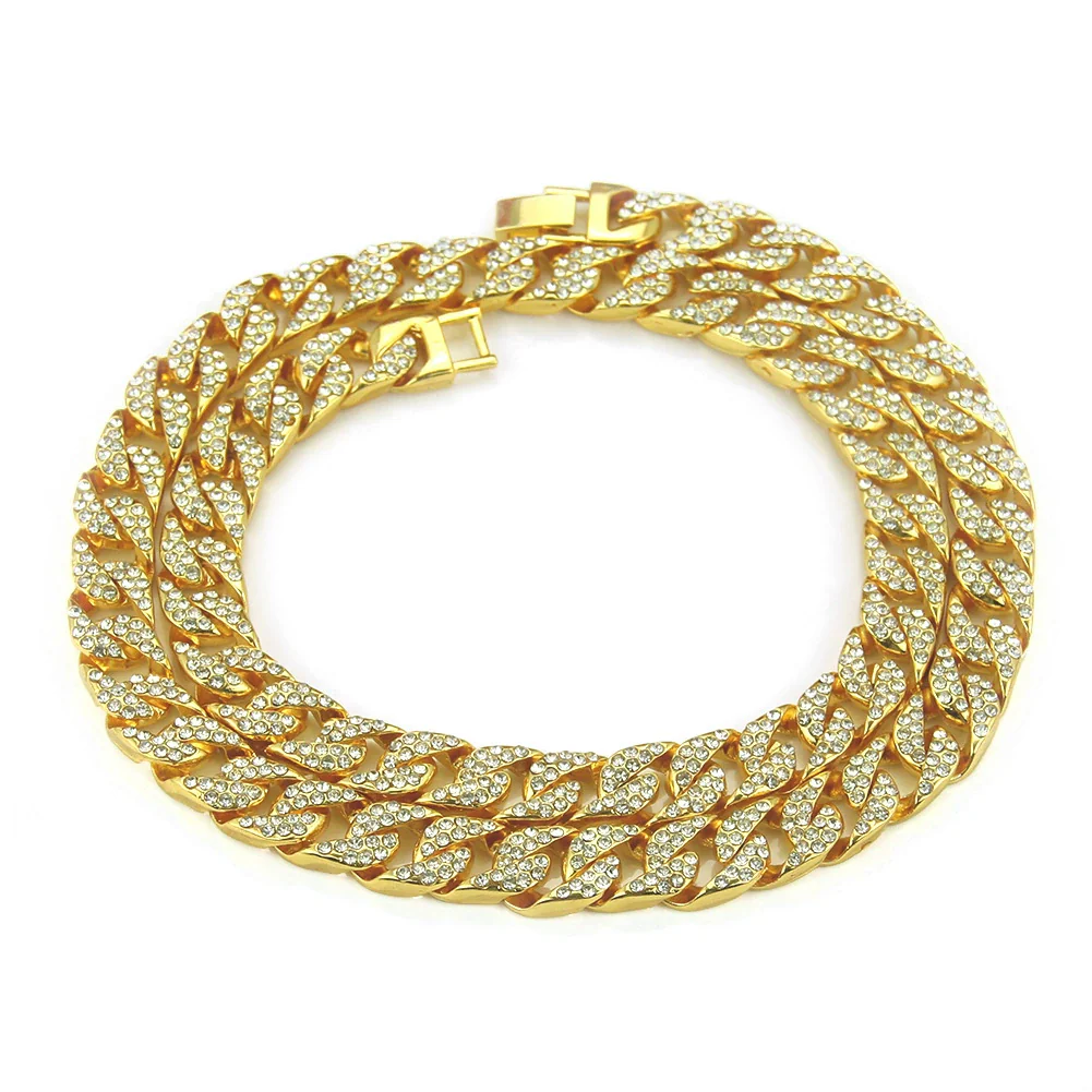 Necklace Accessories Alloy Snake Bone Chain Hiphop Diamondencrusted Geometric Design