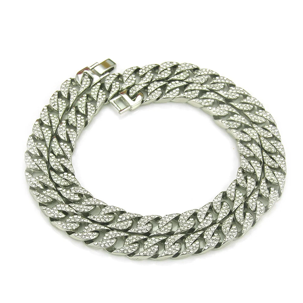 Necklace Accessories Alloy Snake Bone Chain Hiphop Diamondencrusted Geometric Design - Image 2