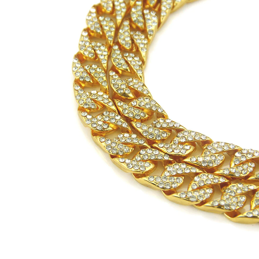 Necklace Accessories Alloy Snake Bone Chain Hiphop Diamondencrusted Geometric Design - Image 3