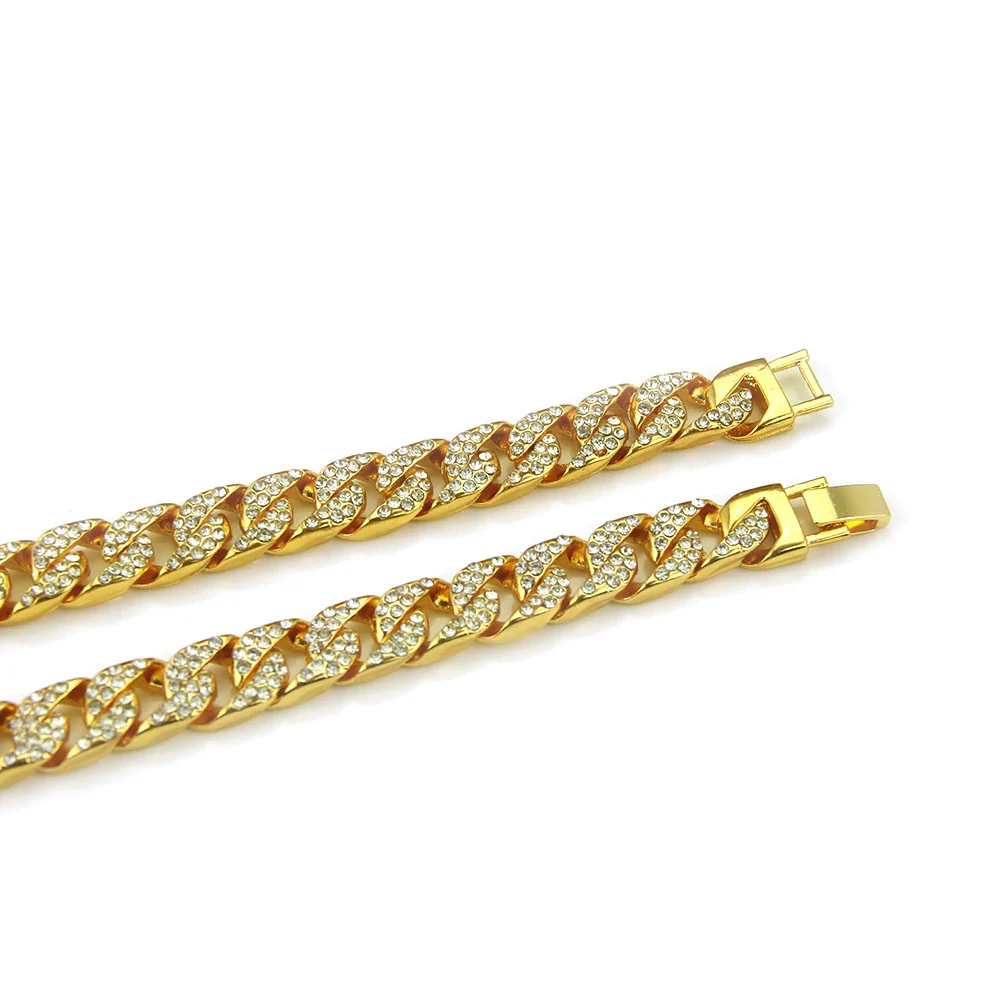 Necklace Accessories Alloy Snake Bone Chain Hiphop Diamondencrusted Geometric Design - Image 4
