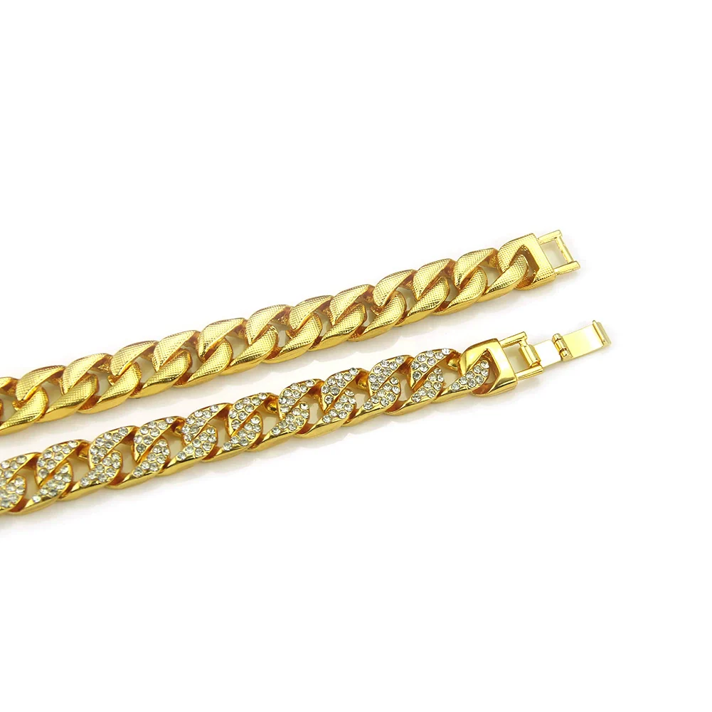 Necklace Accessories Alloy Snake Bone Chain Hiphop Diamondencrusted Geometric Design - Image 5