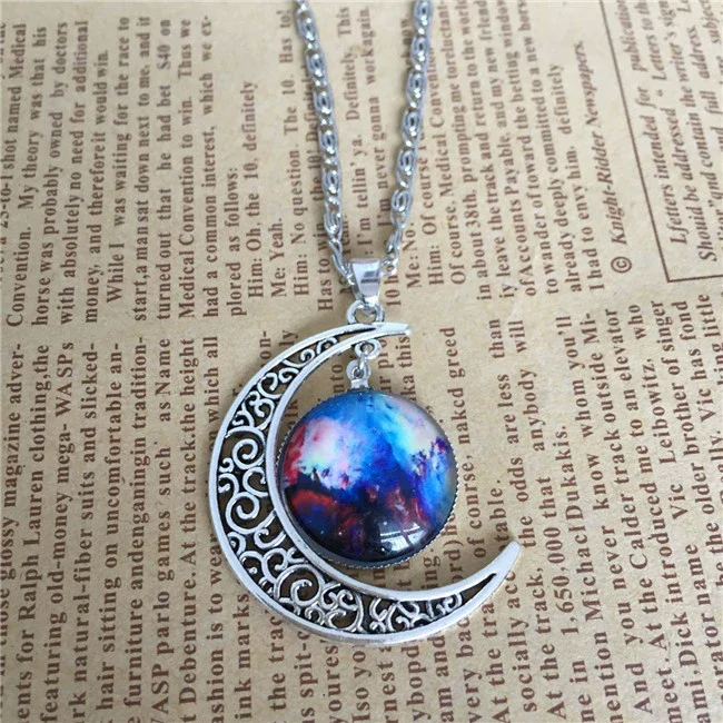 Necklace Alloy Geometric Starry Sky Moon Handmade Fashion - Image 12