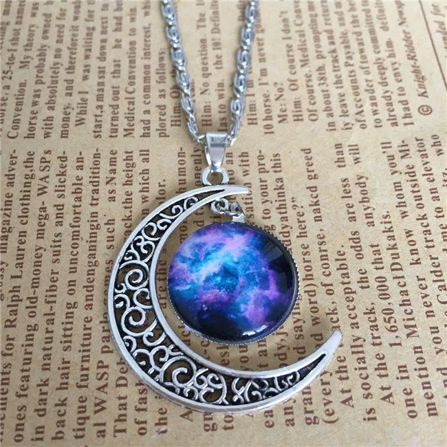 Necklace Alloy Geometric Starry Sky Moon Handmade Fashion - Image 2