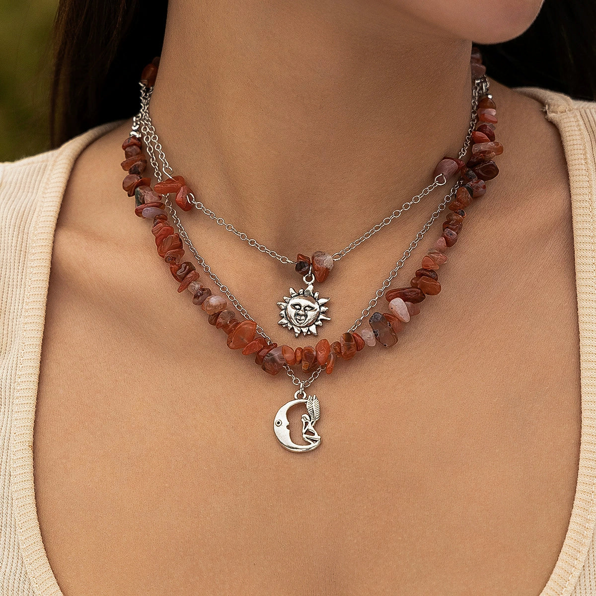 Necklace Alloy Iron Chain Rice Bead Turquoise Animals Zodiac Electroplated - Image 6