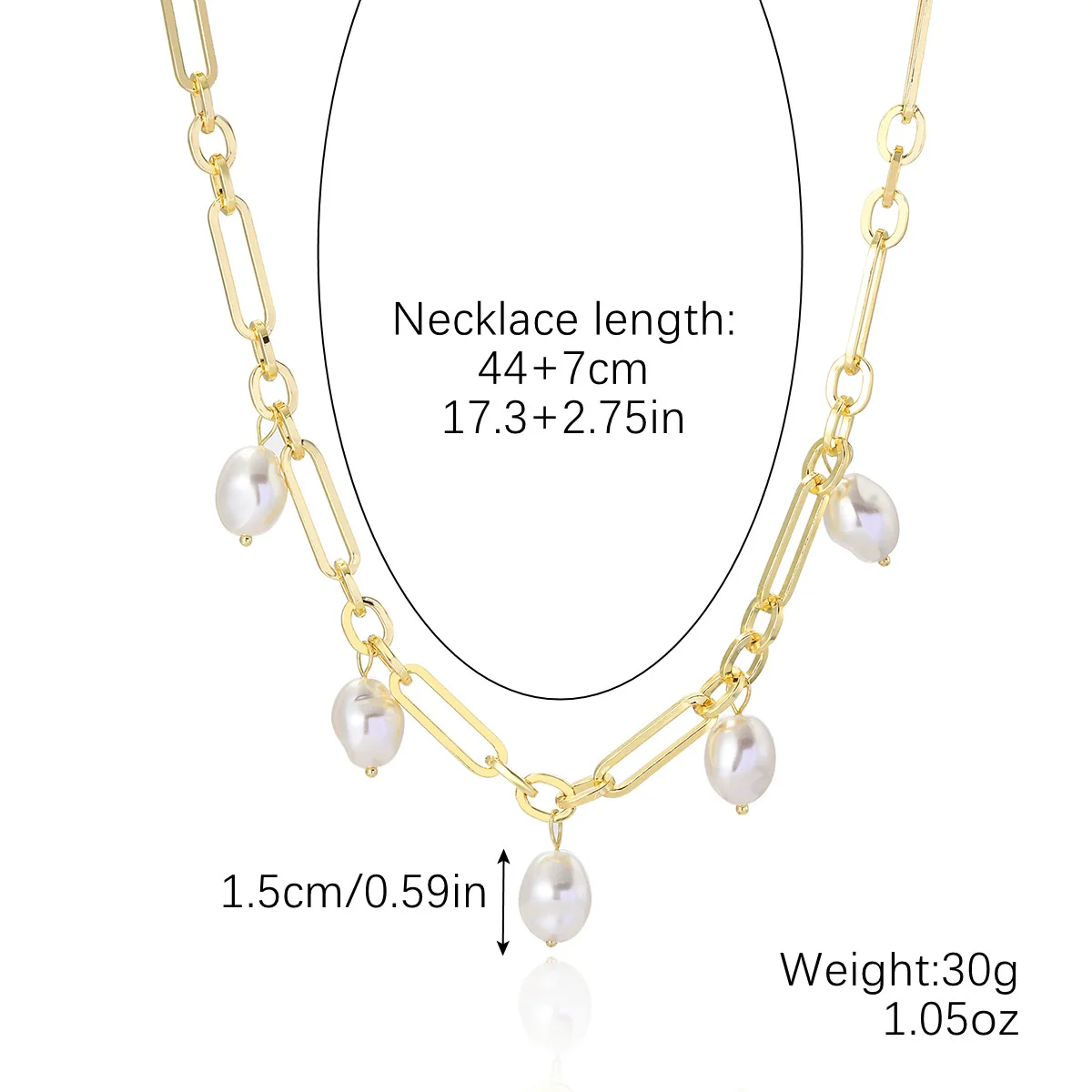 Necklace Alloy Pearl Heartshaped Electroplating Women's - Image 13