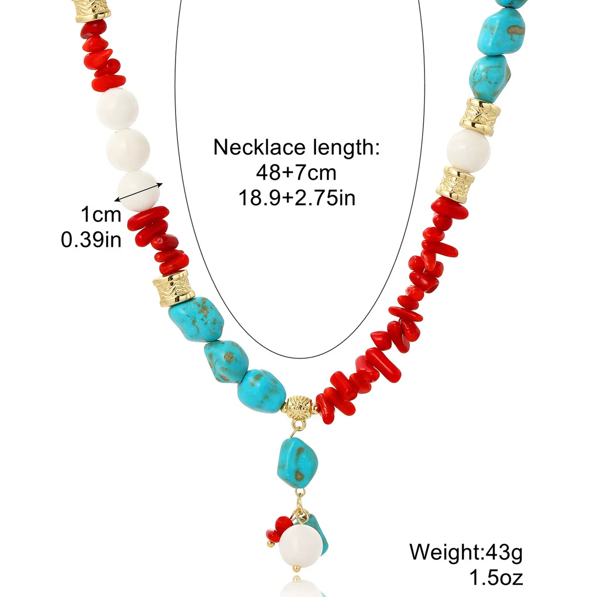 Necklace Alloy Turquoise Geometric Electroplated For Women - Image 15