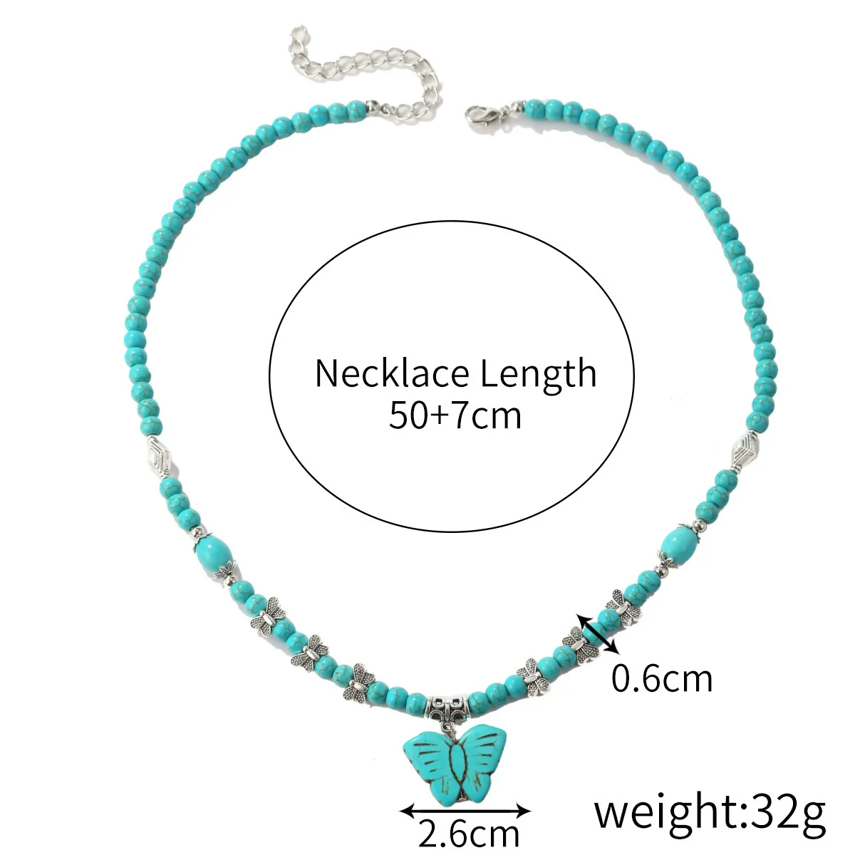 Necklace Alloy Turquoise Geometric Electroplated For Women - Image 8