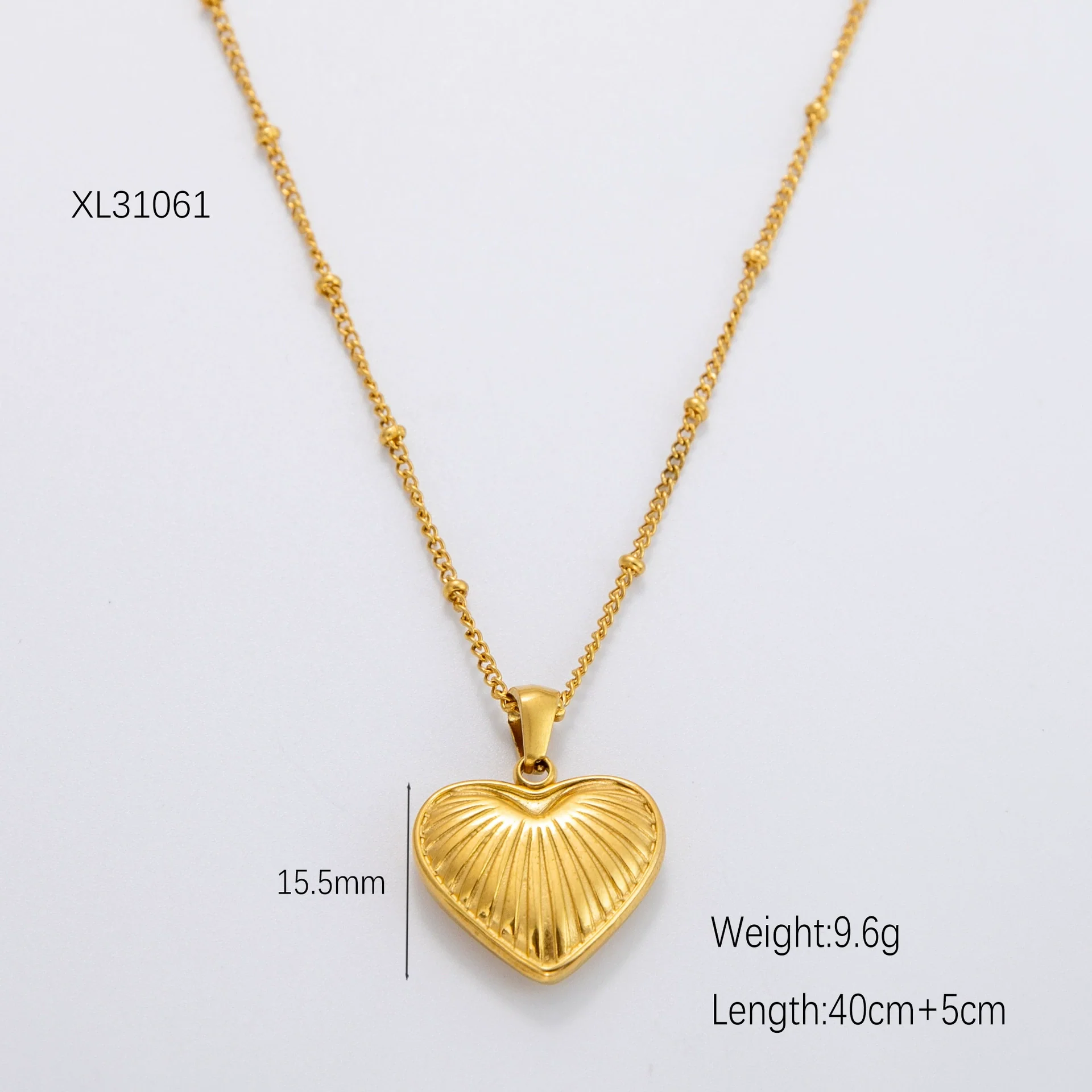 Necklace Clavicle Chain Titanium Steel Stainless Steel 18K Gold Electroplated Heart Stars Round Pendant Bamboo Chain - Image 7