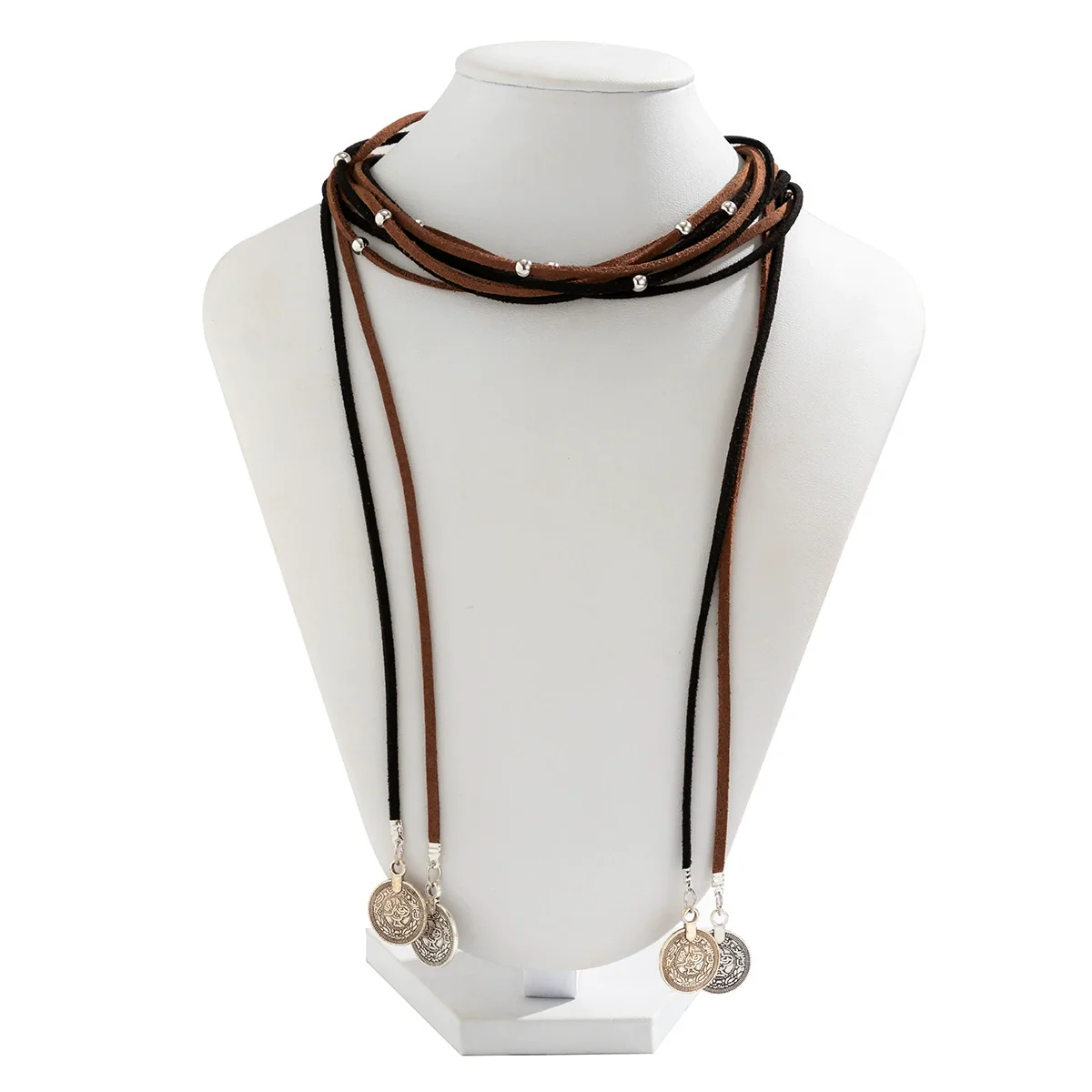 Necklace Cloth Alloy Geometric Tassel Winding Knotted Bow - Image 4