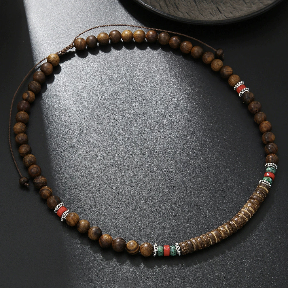 Necklace Coconut Shell Wood Chips Geometric Handmade Unisex Hiphop Allmatch Stainless Steel Irregular Clavicle O Chain - Image 21