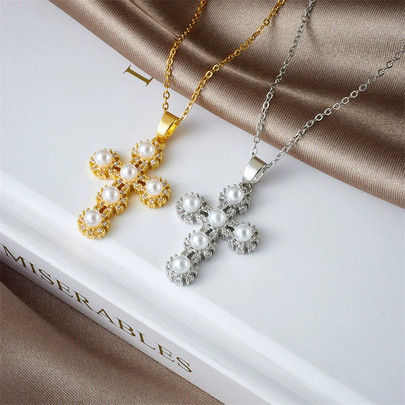 Necklace Copper Mixed Gem Inlay Geometric Light Luxury Electroplating Ochain Pendant For Women - Image 2