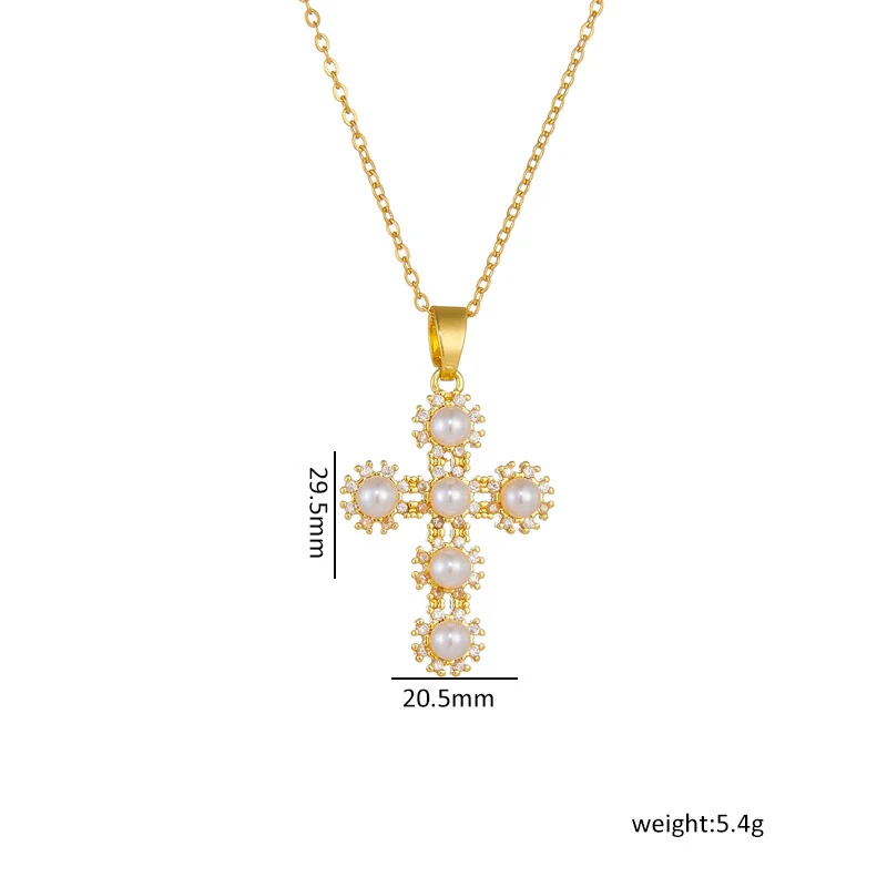 Necklace Copper Mixed Gem Inlay Geometric Light Luxury Electroplating Ochain Pendant For Women - Image 5