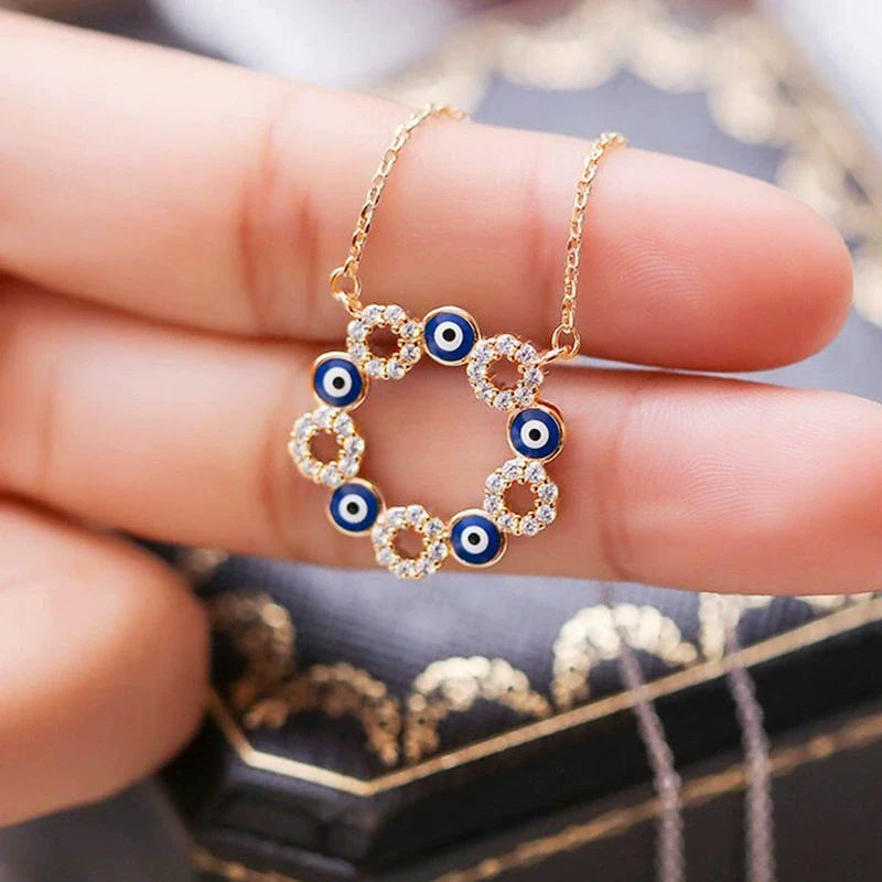 Necklace Copper Mixed Gem Inlay Geometric Style For Ladies - Image 2