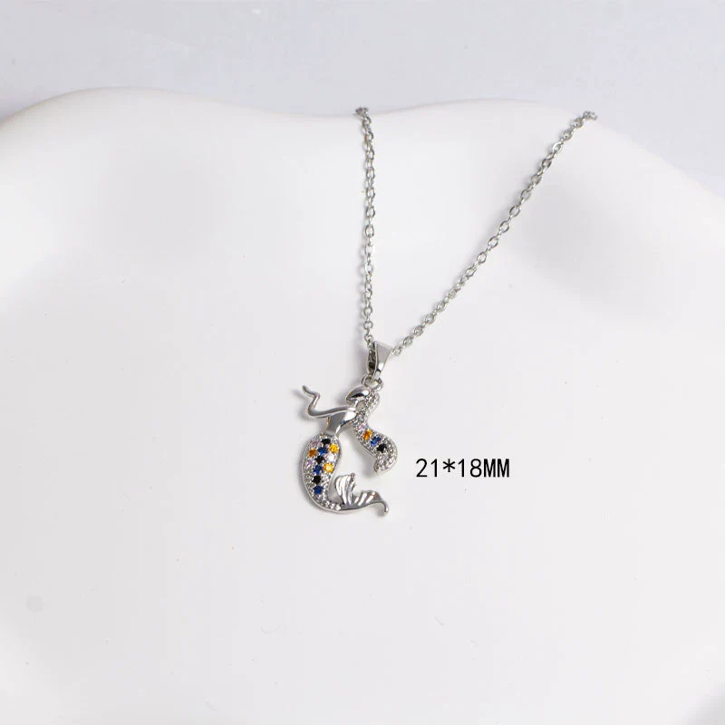 Necklace Copper Mixed Gemstone Setting Electroplating Simple Fashion Pendant O Word Chain Jewelry For Women - Image 10