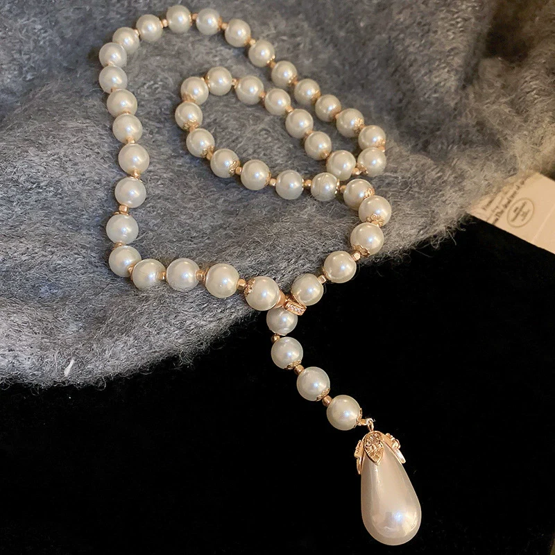 Necklace Fake Pearl Acrylic Geometric Inlaid With Pearls Light Luxury Women's Clavicle Chain - Image 34