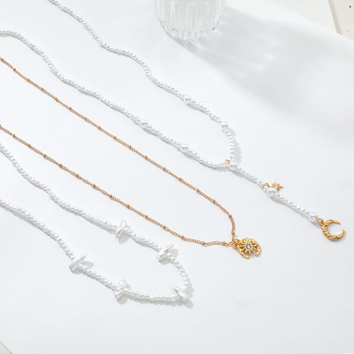 Necklace Fake Pearl Star Shape Electroplating Women's Minimalist - Image 4