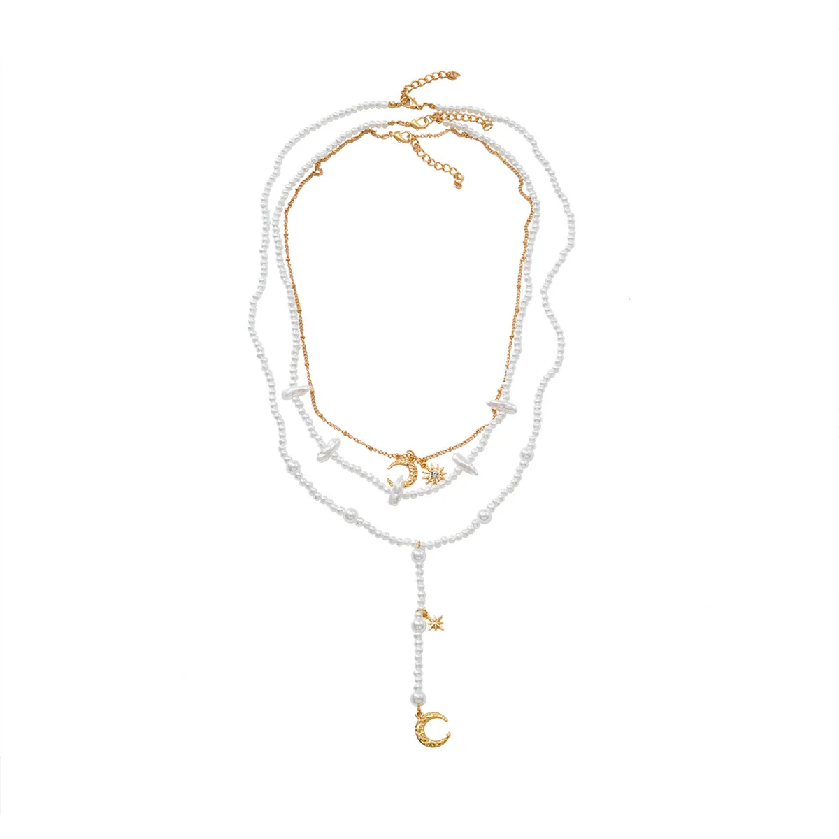 Necklace Fake Pearl Star Shape Electroplating Women's Minimalist - Image 5