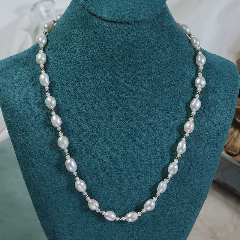 Necklace Freshwater Pearl Copper Alien Shape Baroque Simple Allmatch Light Luxury Design - Image 3